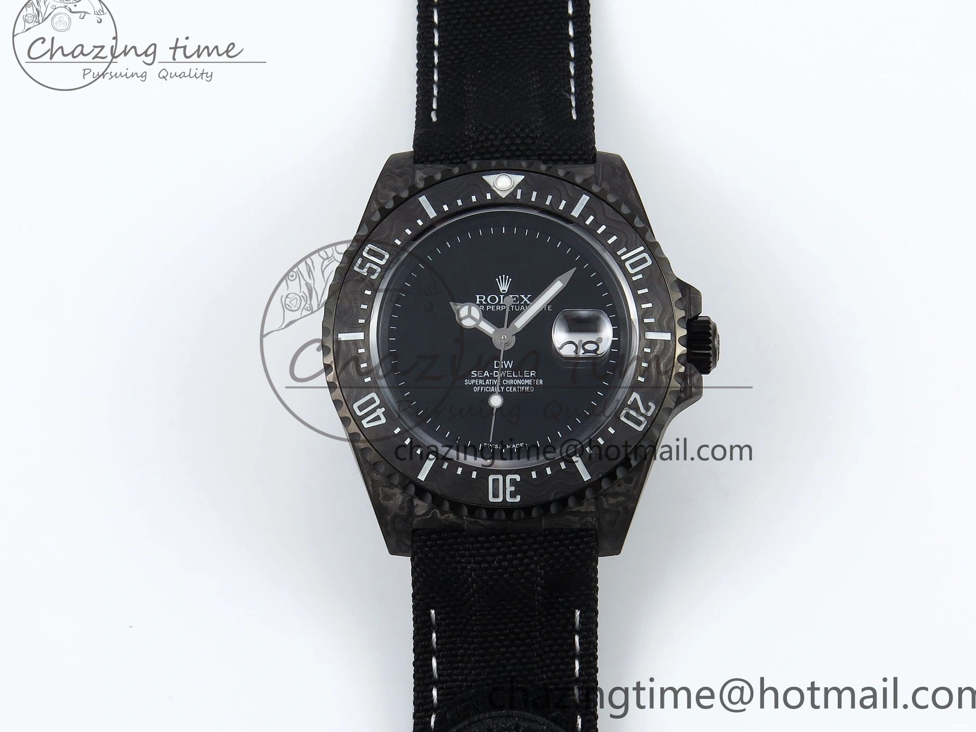 Black Strap Dweller on Dial A2824 DIWF Edition Nylon 43mm Black Best Carbon Sea 0411